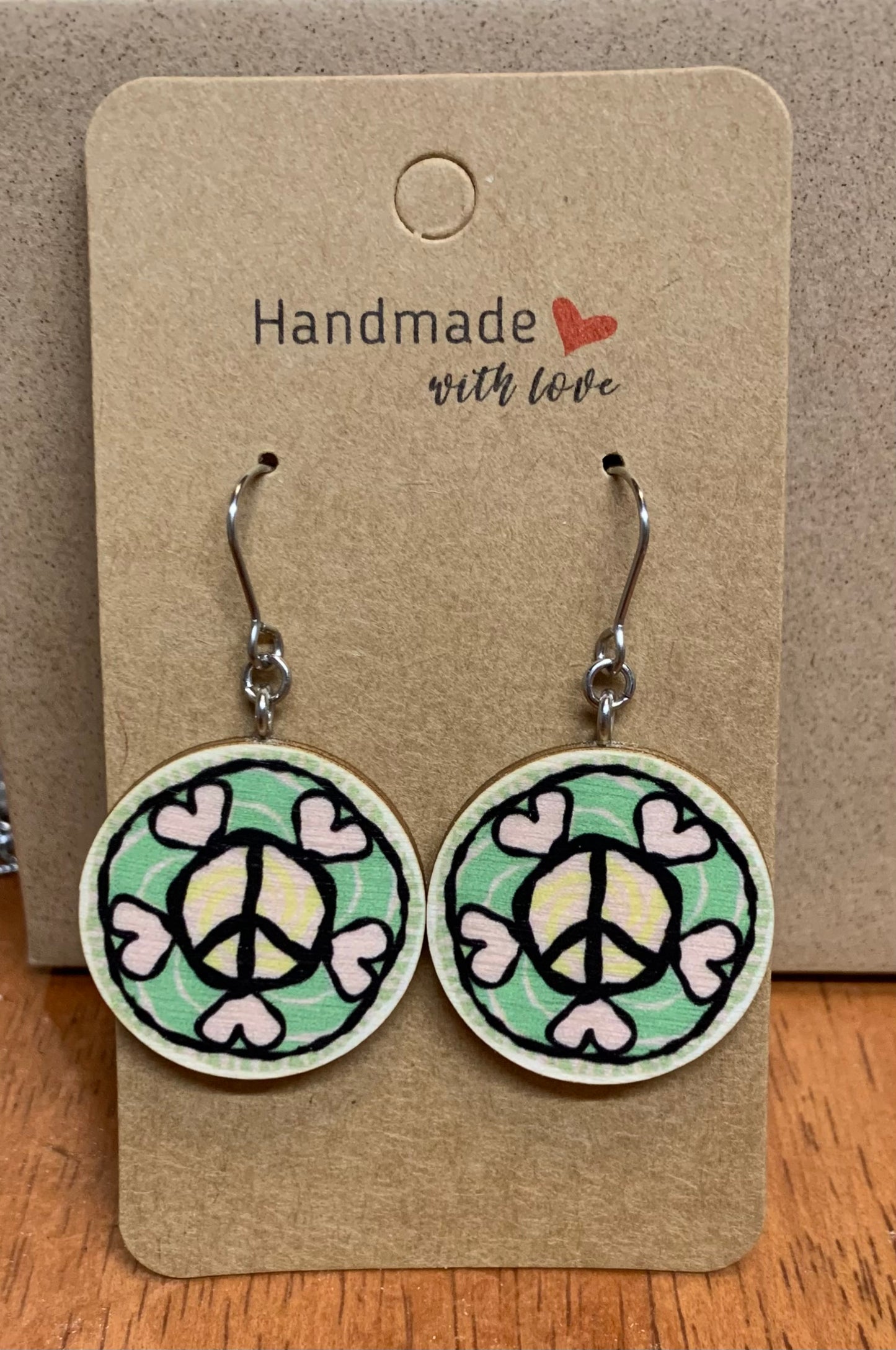 Mandala-korvikset: Peace & love